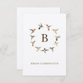 Monogram Hummingbird Mitteilungskarte (Vorne/Hinten)