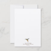 Monogram Hummingbird Mitteilungskarte (Rückseite)