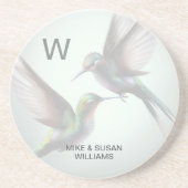 Monogram Hummingbird Sandstone Untersetzer (Vorne)