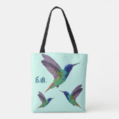 Monogram Hummingbirds Dot Art Tasche (Rückseite)