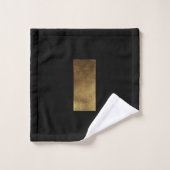 Monogram I Black and Gold Look Elegante Typografie Badhandtuch Set (Waschlappen)