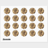 Monogram I Bronze Wedding Invitation Holiday Runder Aufkleber (Blatt)