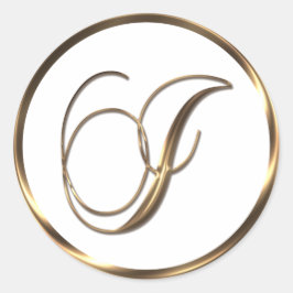 Monogram I Imitate Bronze Runder Aufkleber