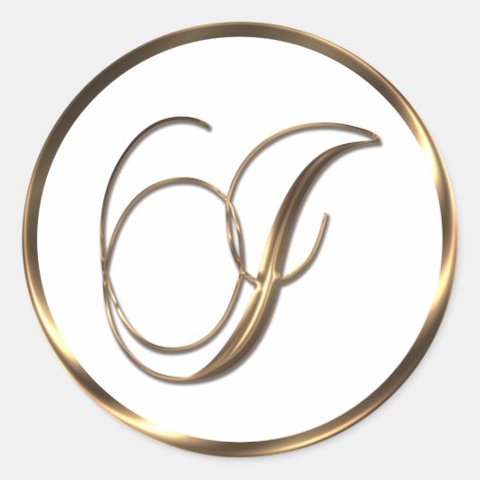 Monogram I Imitate Bronze Runder Aufkleber (Vorderseite)