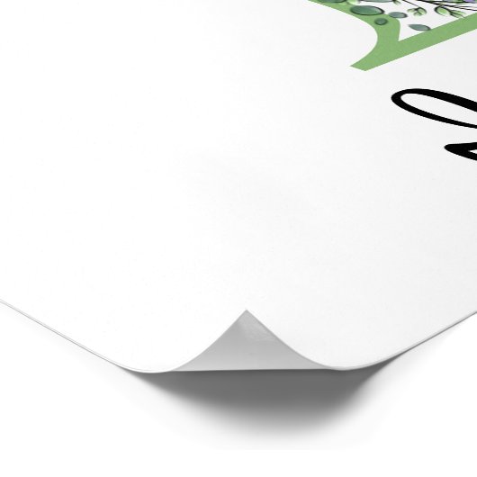 Monogram I Lavender Eucalyptus Kinderzimmer Poster (Ecke)