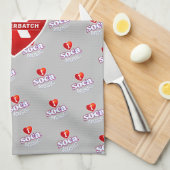 MONOGRAM I LOVE SOCA on GREY Geschirrtuch (Viertel Falte)