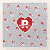 MONOGRAM I LOVE SOCA on GREY Glasuntersetzer (Vorderseite)