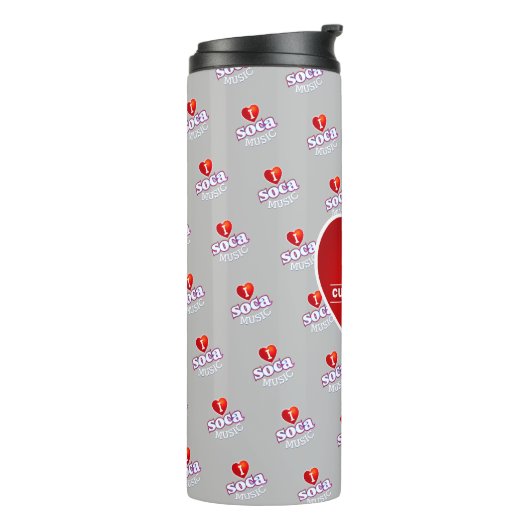 MONOGRAM I  LOVE SOCA on GREY Thermosbecher (Nach links gedreht)