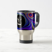 Monogram I Rainbow Wirbel Multicolor Blue Lila Reisebecher (VorderseiteRechts)