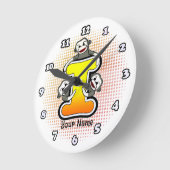 Monogram I Sock Monkey-Uhr Runde Wanduhr (Winkel)