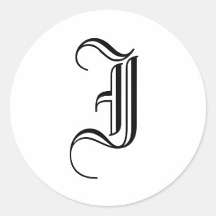 Monogram I Sticker Old English Style