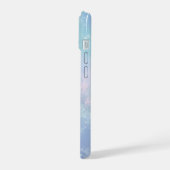 Monogram Icicles Snowflakes Blue Lila Trendy iPhone 15 Hülle (Linke Seite)