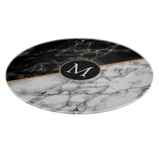 Monogram, Ihr Letter Cutting Board Marmorstein Schneidebrett (Ecke)