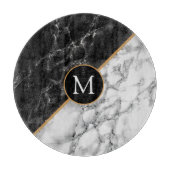 Monogram, Ihr Letter Cutting Board Marmorstein Schneidebrett (Vorderseite)