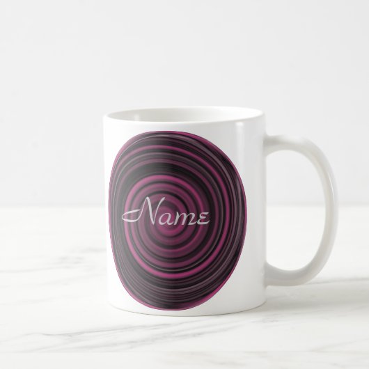 Monogram Ihre Name Plum Wirbel Tasse (Rechts)