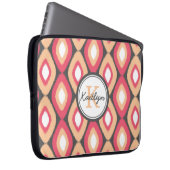 Monogram Ikat Diamonds Pattern Pink Grau Laptopschutzhülle (Vorne Rechts)