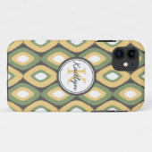 Monogram Ikat Diamonds Pattern Sage Gelb Case-Mate iPhone Hülle (Rückseite (Horizontal))