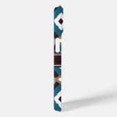 Monogram Ikat Muster Blau und braun Case-Mate iPhone Hülle (Rückseite / Rechts)