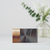 MONOGRAM-IMITAT-KOPER/BRUSCHSTAHL VISITENKARTE (Stehend Vorderseite)