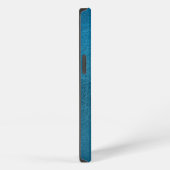 Monogram Imitate Blauer Leder iPhone Hülle (Rechte Seite)