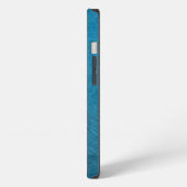 Monogram Imitate Blauer Leder iPhone Hülle (Linke Seite)