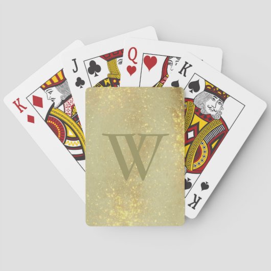 Monogram Imitate Gold Classic Playing Cards Spielkarten (Rückseite)