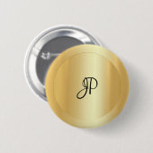 Monogram Imitate Gold Elegante Hinzufügen Ihres Te Button (Vorne & Hinten)
