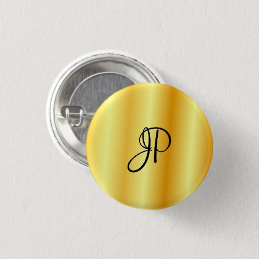 Monogram Imitate Gold Metallic Look Elegante Vorla Button (Vorne & Hinten)