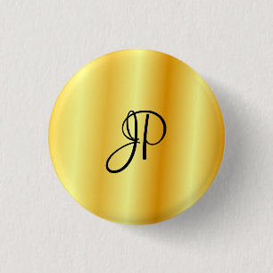 Monogram Imitate Gold Metallic Look Elegante Vorla Button