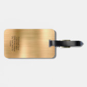 Monogram Imitate Gold-Metallstahl Personalisiert g Gepäckanhänger (Rückseite horizontal)