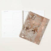 Monogram Imitate Rose Gold Floral Swirl Planner Planer (Anzeige)