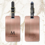 Monogram Imitate Rose Gold Metall Stahl kundenspez Gepäckanhänger<br><div class="desc">Monogram Imitate Rose Gold Metall Stahl Maßgeschneiderte Gepäckmarke</div>