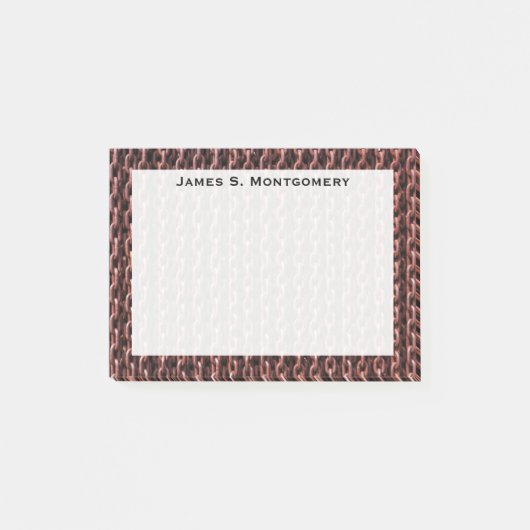Monogram-Imitate Rusty Chains Post-it Klebezettel (Vorderseite)