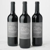 Monogram Imitate Silver Foil Custom Wine Label Weinetikett (Flaschen)