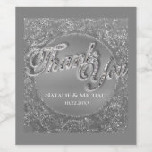 Monogram Imitate Silver Foil Custom Wine Label Weinetikett (Einzelnes Label)