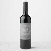 Monogram Imitate Silver Foil Custom Wine Label Weinetikett (Vorderseite)