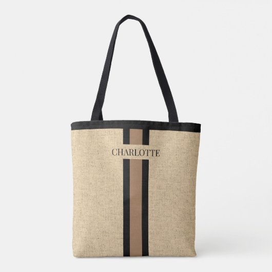 Monogram Imitats Burlap Jute Tasche (Rückseite)