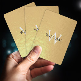Monogram Imitats Gold Foil Individuelle Name Initi Spielkarten