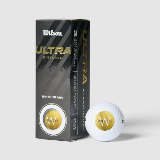 Monogram Imitats Gold Foil Moderner Individuelle N Golfball (Verpackungen)