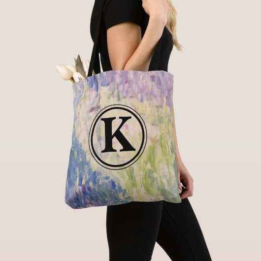 Monogram Impressionismus Abstrakte Lacktasche Tasche (Von Nahem)