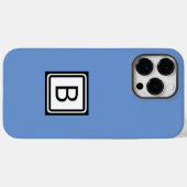 Monogram in Black Double Box auf Blue personalisie Case-Mate iPhone Hülle (Rückseite (Horizontal))