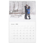 Monogram in Crest Elegant Family Photo Ivory Gold Kalender (Jan 2026)