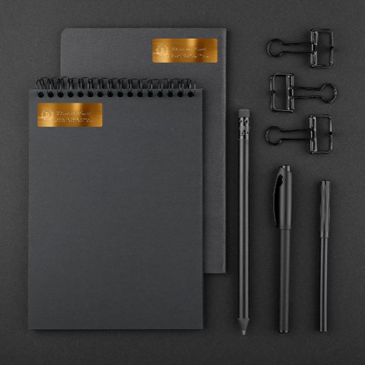 Monogram in Laurel Wreath Gold Rücksendeadresse