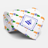 Monogram INDIAN FLAG of India Krawatte (Gerollt)