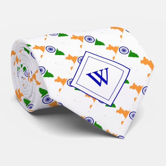 Monogram INDIAN FLAG of India Krawatte (Gerollt)