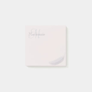 Monogram Individuelle Name Angel Feather Blush Pin Post-it Klebezettel