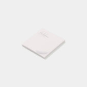 Monogram Individuelle Name Angel Feather Blush Pin Post-it Klebezettel (angewinkelt)