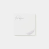 Monogram Individuelle Name Angel Feather Light Gra Post-it Klebezettel (Vorderseite)