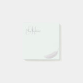Monogram Individuelle Name Angel Feather Mint Grau Post-it Klebezettel (Vorderseite)