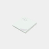 Monogram Individuelle Name Angel Feather Mint Grau Post-it Klebezettel (angewinkelt)